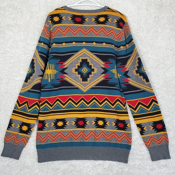 Empyre Mens Aztec Knit Pullover‎ Sweater Multicolor Size M Streetwear Outdoors - Picture 5 of 11